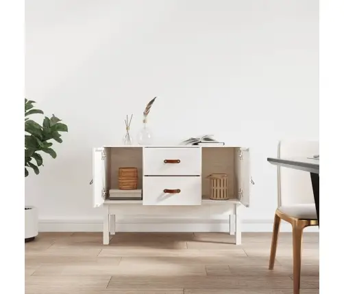 Kumode, Balta, 100X40X78 Cm, Priedes Masīvkoks Vidaxl