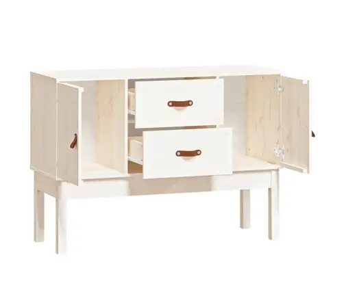 Kumode, Balta, 100X40X78 Cm, Priedes Masīvkoks Vidaxl