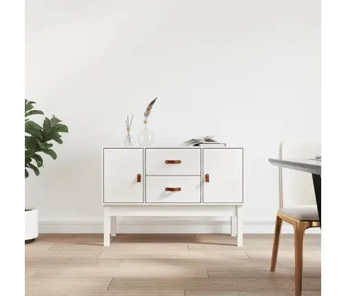 Kumode, Balta, 100X40X78 Cm, Priedes Masīvkoks Vidaxl