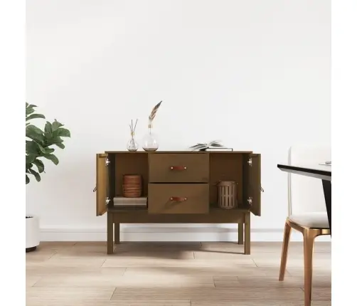 Kumode, Medus Brūna, 110X40X78 Cm, Priedes Masīvkoks Vidaxl