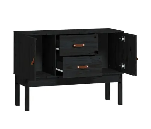 Kumode, Melna, 110X40X78 Cm, Priedes Masīvkoks Vidaxl