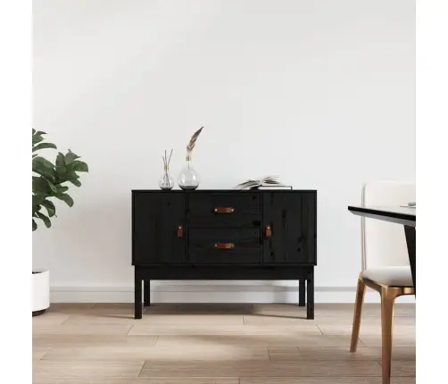 Kumode, Melna, 110X40X78 Cm, Priedes Masīvkoks Vidaxl