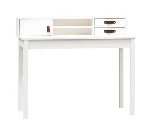 Rakstāmgalds, Balts, 110X50X93 Cm, Priedes Masīvkoks Vidaxl