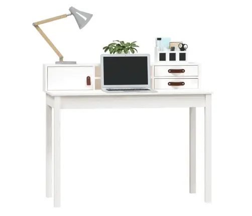 Rakstāmgalds, Balts, 110X50X93 Cm, Priedes Masīvkoks Vidaxl