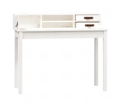 Rakstāmgalds, Balts, 110X50X93 Cm, Priedes Masīvkoks Vidaxl