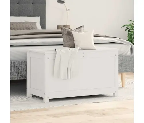 Daiktadėžė, Balta, 80X40X45,5cm Pušies Medienos Masyvas