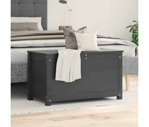 Uzglabāšanas Kaste, Pelēka, 80X40X45,5 Cm, Priedes Masīvkoks Vidaxl