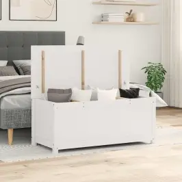 Uzglabāšanas Kaste, Balta, 110X50X45,5 Cm, Priedes Masīvkoks Vidaxl