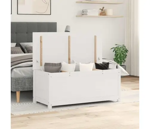 Uzglabāšanas Kaste, Balta, 110X50X45,5 Cm, Priedes Masīvkoks Vidaxl