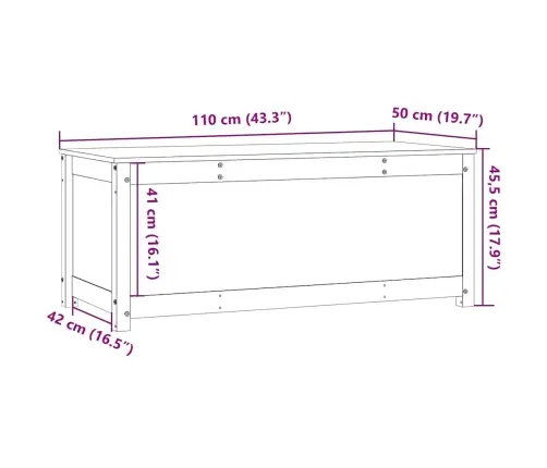 Uzglabāšanas Kaste, Brūna, 110X50X45,5 Cm, Priedes Masīvkoks Vidaxl