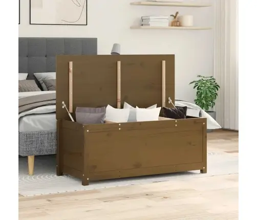 Uzglabāšanas Kaste, Brūna, 110X50X45,5 Cm, Priedes Masīvkoks Vidaxl