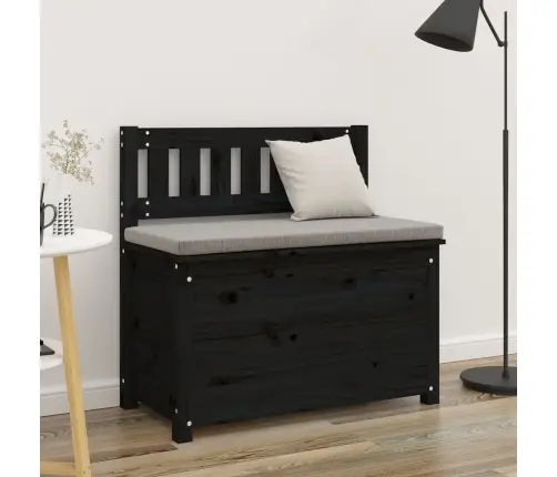 Suoliukas, Juodas, 80X41X77cm Pušies Medienos Masyvas