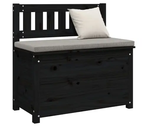 Suoliukas, Juodas, 80X41X77cm Pušies Medienos Masyvas