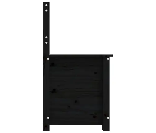 Suoliukas, Juodas, 80X41X77cm Pušies Medienos Masyvas