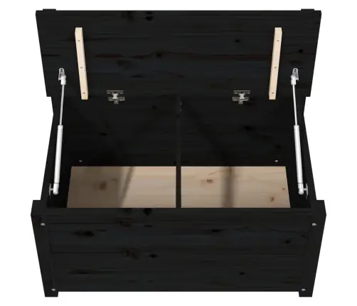 Suoliukas, Juodas, 80X41X77cm Pušies Medienos Masyvas