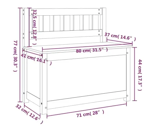 Suoliukas, Juodas, 80X41X77cm Pušies Medienos Masyvas