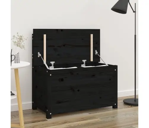 Suoliukas, Juodas, 80X41X77cm Pušies Medienos Masyvas