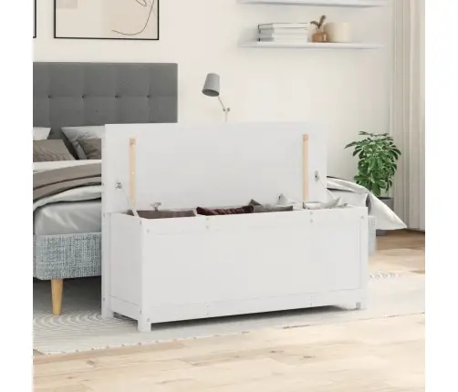 Suoliukas, Baltas, 110X41X76,5cm Pušies Medienos Masyvas