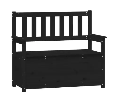 Suoliukas, Juodas, 112,5X51,5X96,5cm Pušies Medienos Masyvas