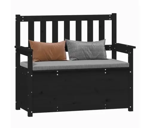 Suoliukas, Juodas, 112,5X51,5X96,5cm Pušies Medienos Masyvas