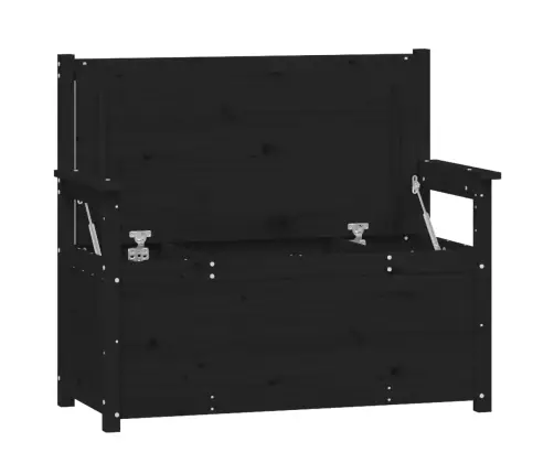 Suoliukas, Juodas, 112,5X51,5X96,5cm Pušies Medienos Masyvas