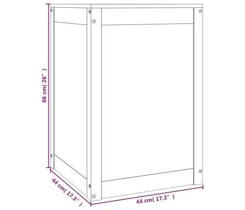 Pesukast, Must, 44 X 44 X 66 cm Männipuit