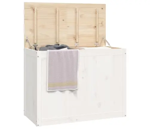 Veļas Kaste, Balta, 88,5X44X66 Cm, Priedes Masīvkoks Vidaxl