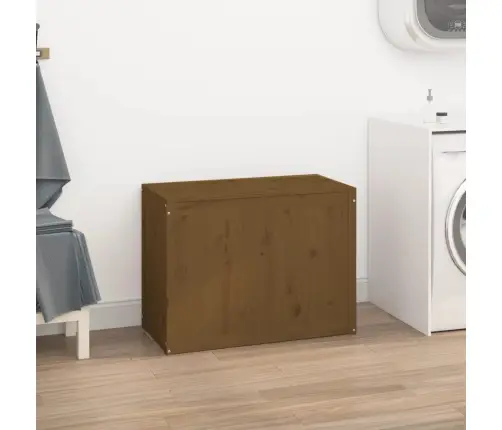 Veļas Kaste, Medus Brūna, 88,5X44X66 Cm, Priedes Masīvkoks Vidaxl