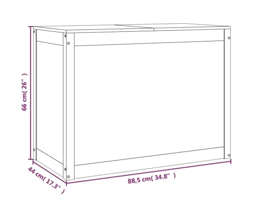 Veļas Kaste, Medus Brūna, 88,5X44X66 Cm, Priedes Masīvkoks Vidaxl