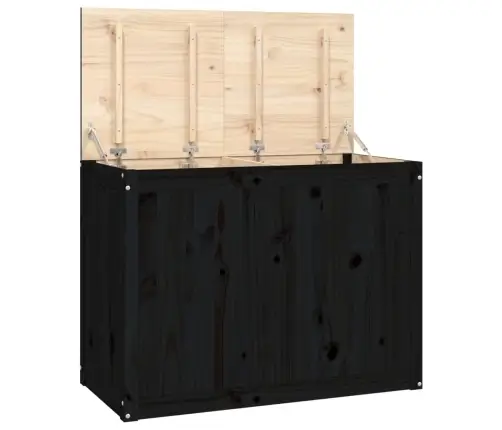 Skalbinių Dėžė, Juoda, 88,5X44X66cm Pušies Medienos Masyvas