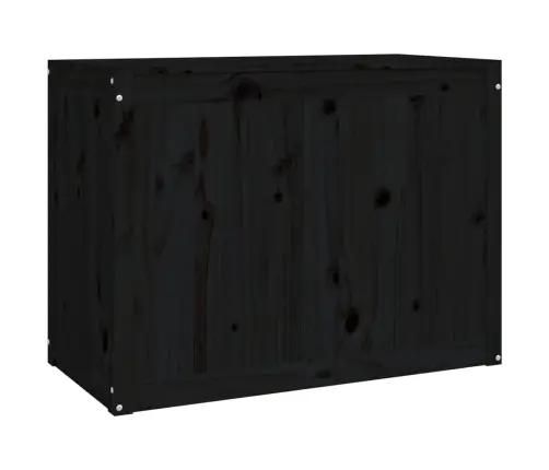 Skalbinių Dėžė, Juoda, 88,5X44X66cm Pušies Medienos Masyvas