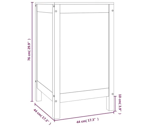Pesukast, Must, 44 X 44 X 76 cm Männipuit