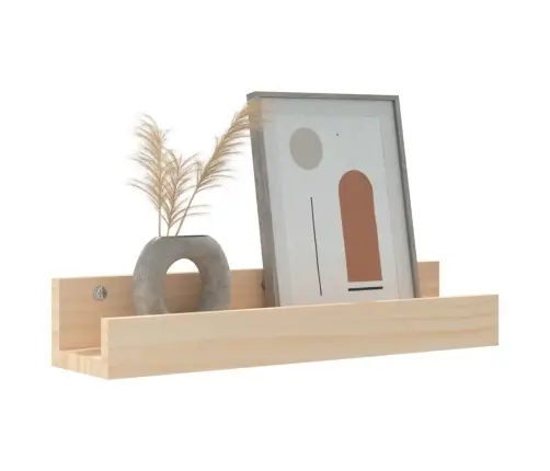 Sienas Plaukti, 2 Gab., 50X12X9 Cm, Priedes Masīvkoks Vidaxl