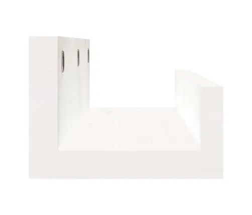 Sienas Plaukti, 2 Gab., Balti, 50X12X9 Cm, Priedes Masīvkoks Vidaxl