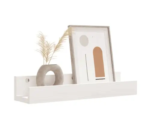 Sienas Plaukti, 2 Gab., Balti, 50X12X9 Cm, Priedes Masīvkoks Vidaxl