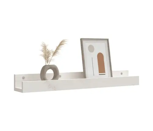 Seinariiulid 2 Tk, Valge, 80 X 12 X 9 cm Männipuit