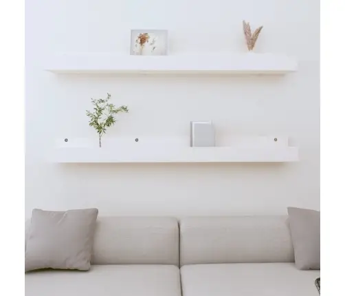 Seinariiulid 2 Tk, Valge, 110 X 12 X 9 cm Männipuit