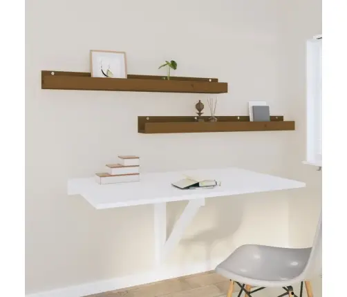 Sienas Plaukti, 2 Gab., Brūni, 110X12X9 Cm, Priedes Masīvkoks Vidaxl