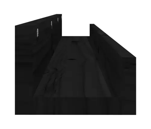 Sienas Plaukti, 2 Gab., Melni, 110X12X9 Cm, Priedes Masīvkoks Vidaxl