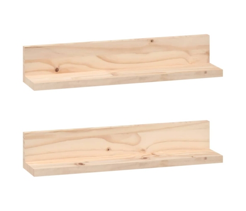 Sieninės Lentynos, 2Vnt., 50X11X9cm Pušies Medienos Masyvas