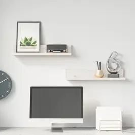 Seinariiulid 2 Tk, Valge, 50 X 11 X 9 cm Männipuit