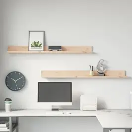 Sienas Plaukti, 2 Gab., 110X11X9 Cm, Priedes Masīvkoks Vidaxl