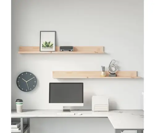 Sienas Plaukti, 2 Gab., 110X11X9 Cm, Priedes Masīvkoks Vidaxl