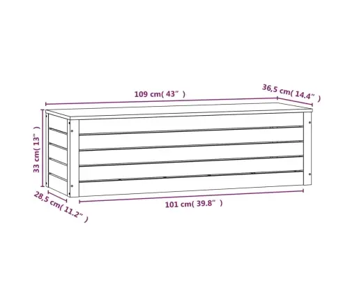 Hoiukast, 109 X 36,5 X 33 cm Männipuit