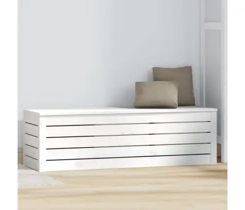 Daiktadėžė, Balta, 109X36,5X33cm Pušies Medienos Masyvas