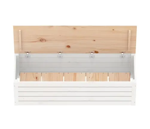 Daiktadėžė, Balta, 109X36,5X33cm Pušies Medienos Masyvas