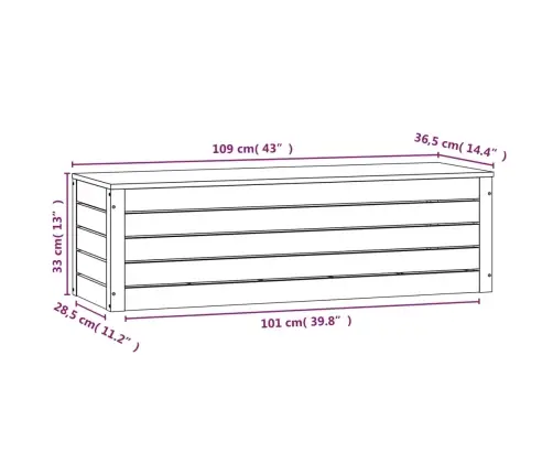 Daiktadėžė, Balta, 109X36,5X33cm Pušies Medienos Masyvas