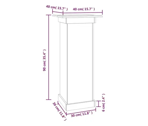 Lillealus, Valge, 40 X 40 X 90 cm Männipuit