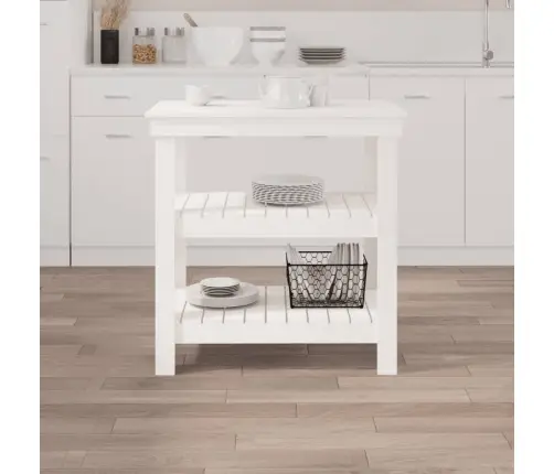 Darbagalds, Balts, 78,5X50X80 Cm, Priedes Masīvkoks Vidaxl