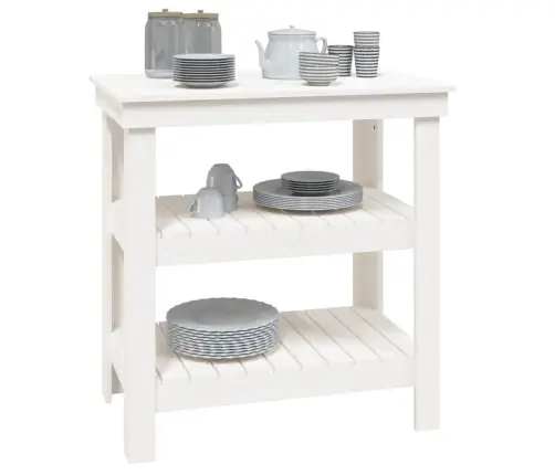 Darbagalds, Balts, 78,5X50X80 Cm, Priedes Masīvkoks Vidaxl